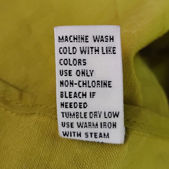 Chaus Linen-Blend Shacket — Chartreuse, Roll-Tab Sleeves, Pockets — 22W - Picture 7 of 8